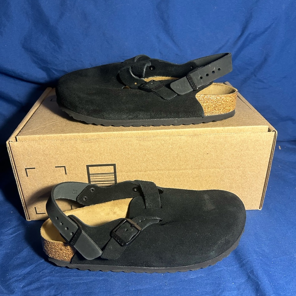 Birkenstock- tokio, suede black, 7 women